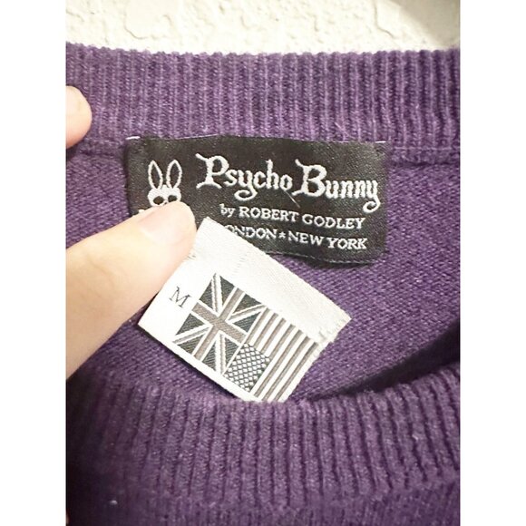 Psycho Bunny by Robert Godley Mens Merino Wool Pullover Sweater Crew Neck Medium - Picture 4 of 4